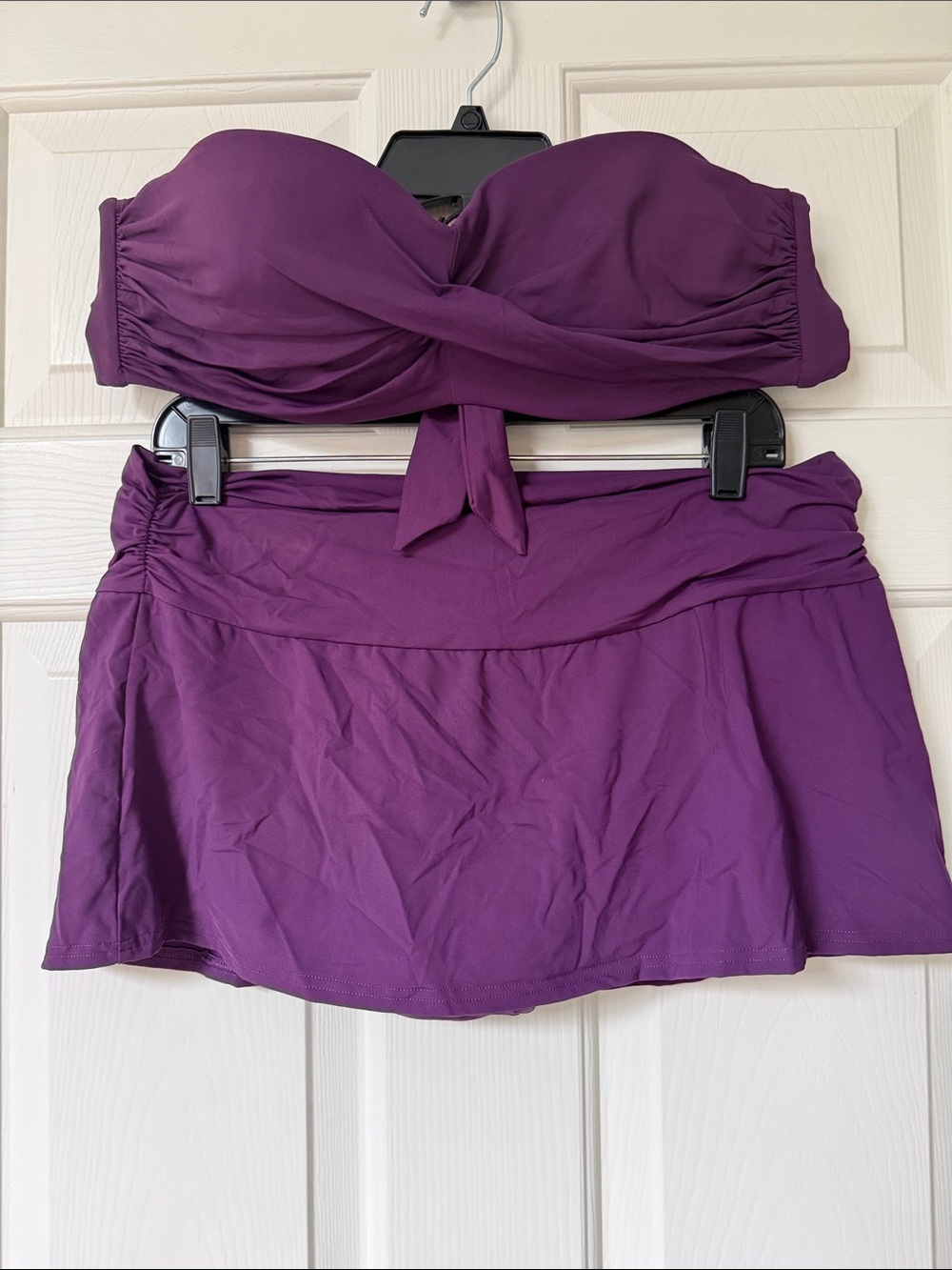 Lands' End Purple Swim Bandeau and Skirt Set